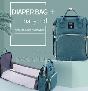 Baby Diaper Bag and Baby Crib