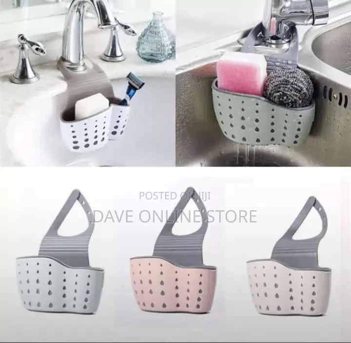 Kitchen Sink Shelf Soap Sponge Drain Rack Holder