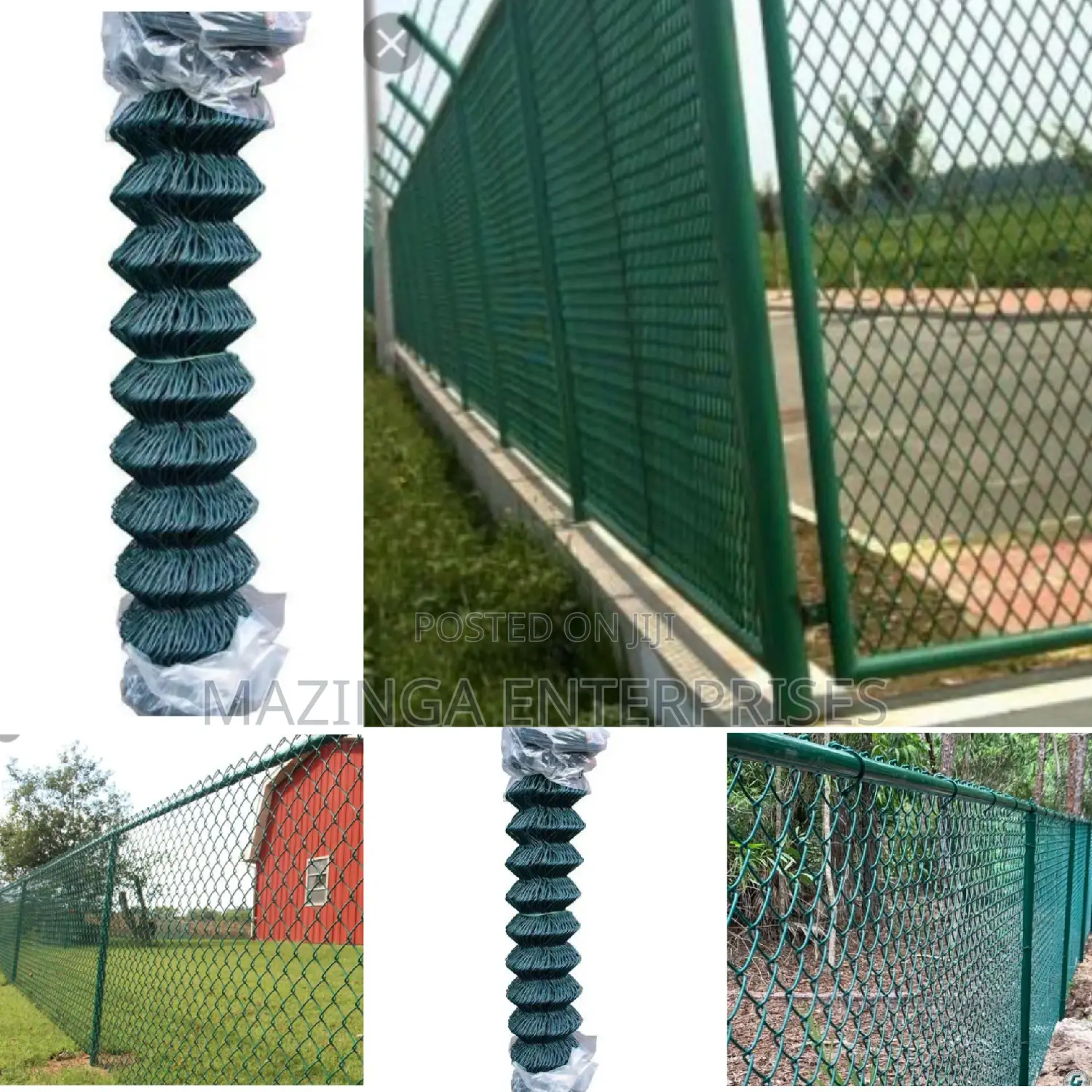 PVC 7ftx20mtr Gauge 10 Green Galvanized Chain Link Wire Mesh