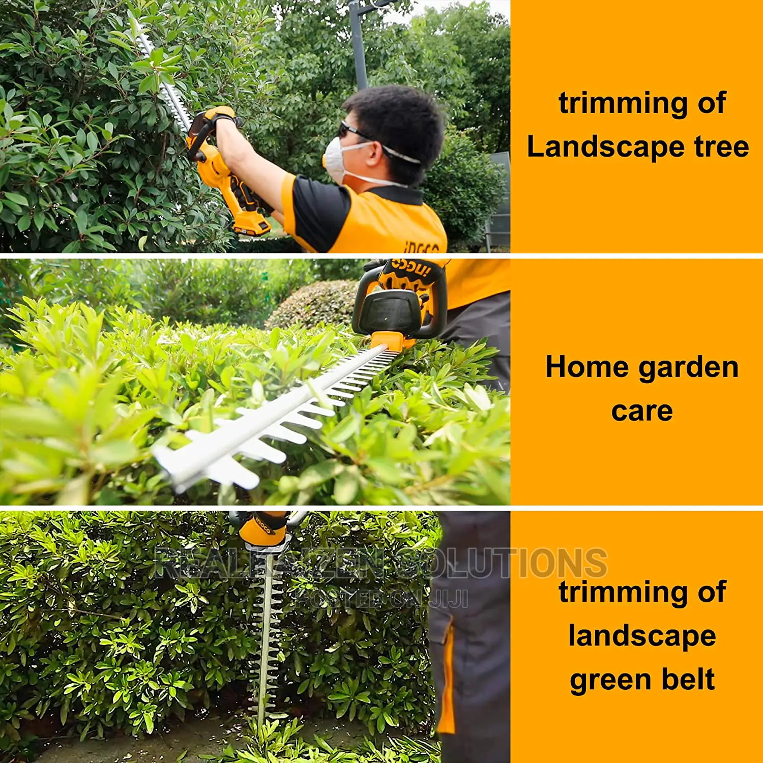 INGCO 450mm Blade 20V Lithium-Ion Cordless Hedge Trimmer