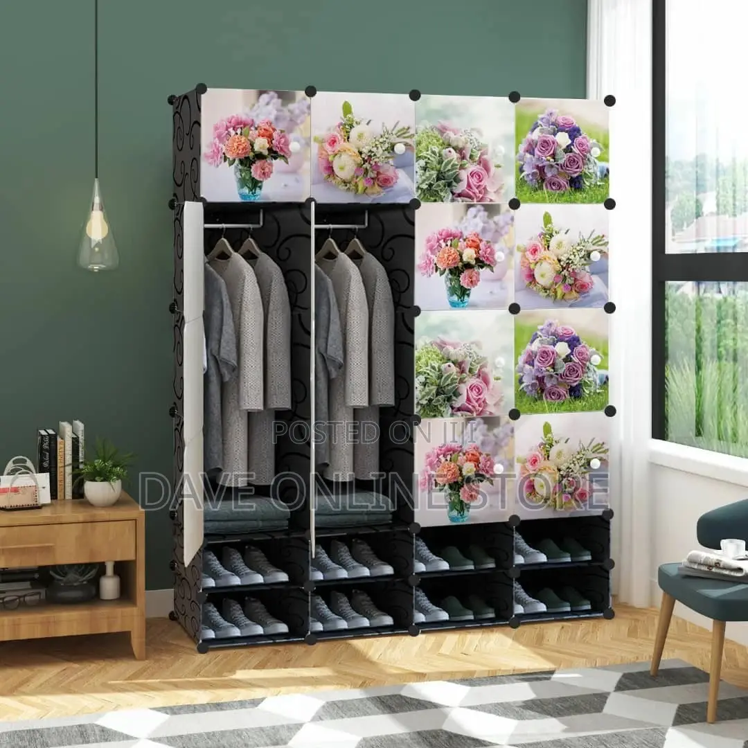 4 Column Plastic Closet With a Shoe Rack