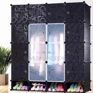 4 Column Plastic Closet With a Shoe Rack