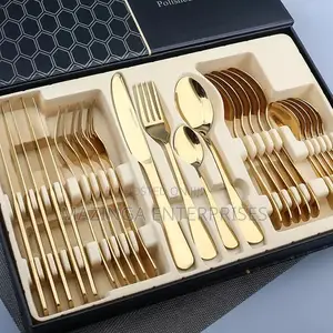 24pcs Gold Cutlery Set