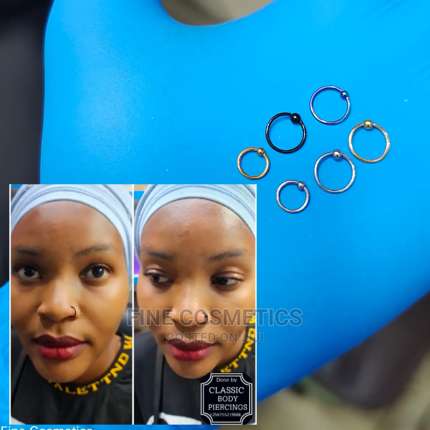 Funcy Solid Fitting Nose Ring Hoop Gold and Silver Nosering