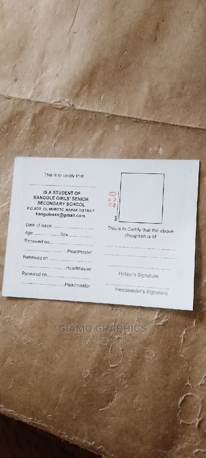 Student's Identity Cards (Id)