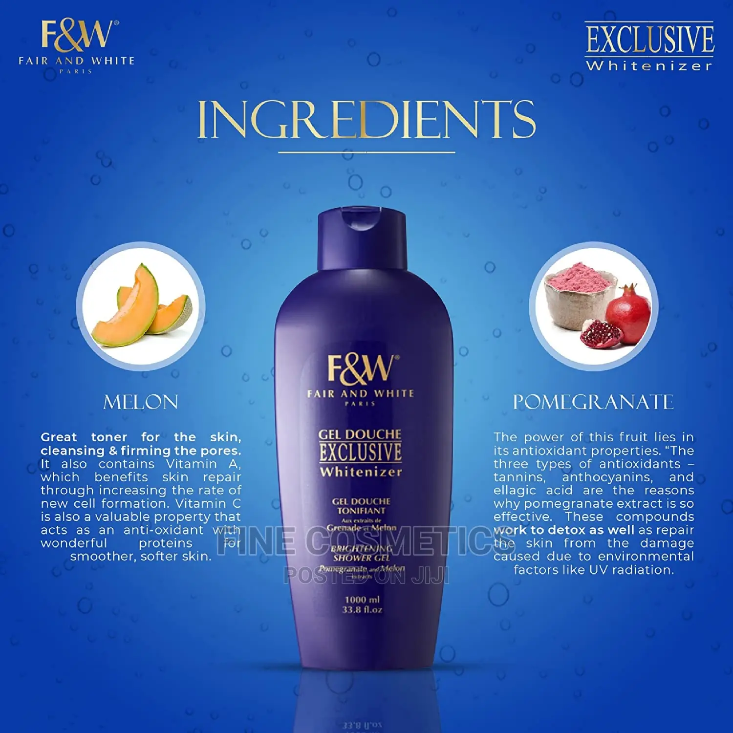 ORIGINAL Fair and White Exclusive Melon Shower Gel 1000ml