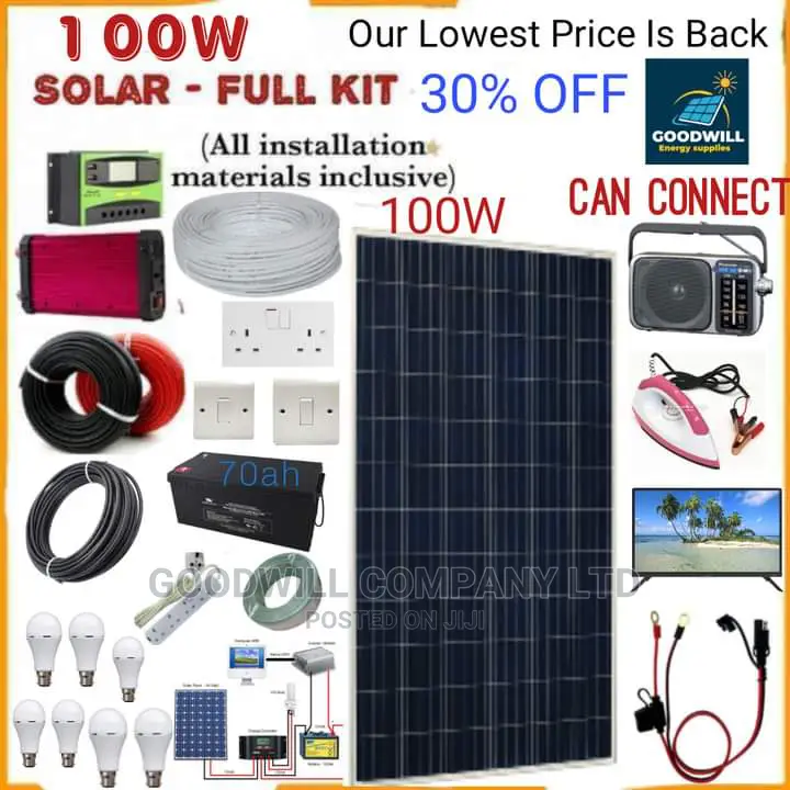 100w Solar System Full Kit