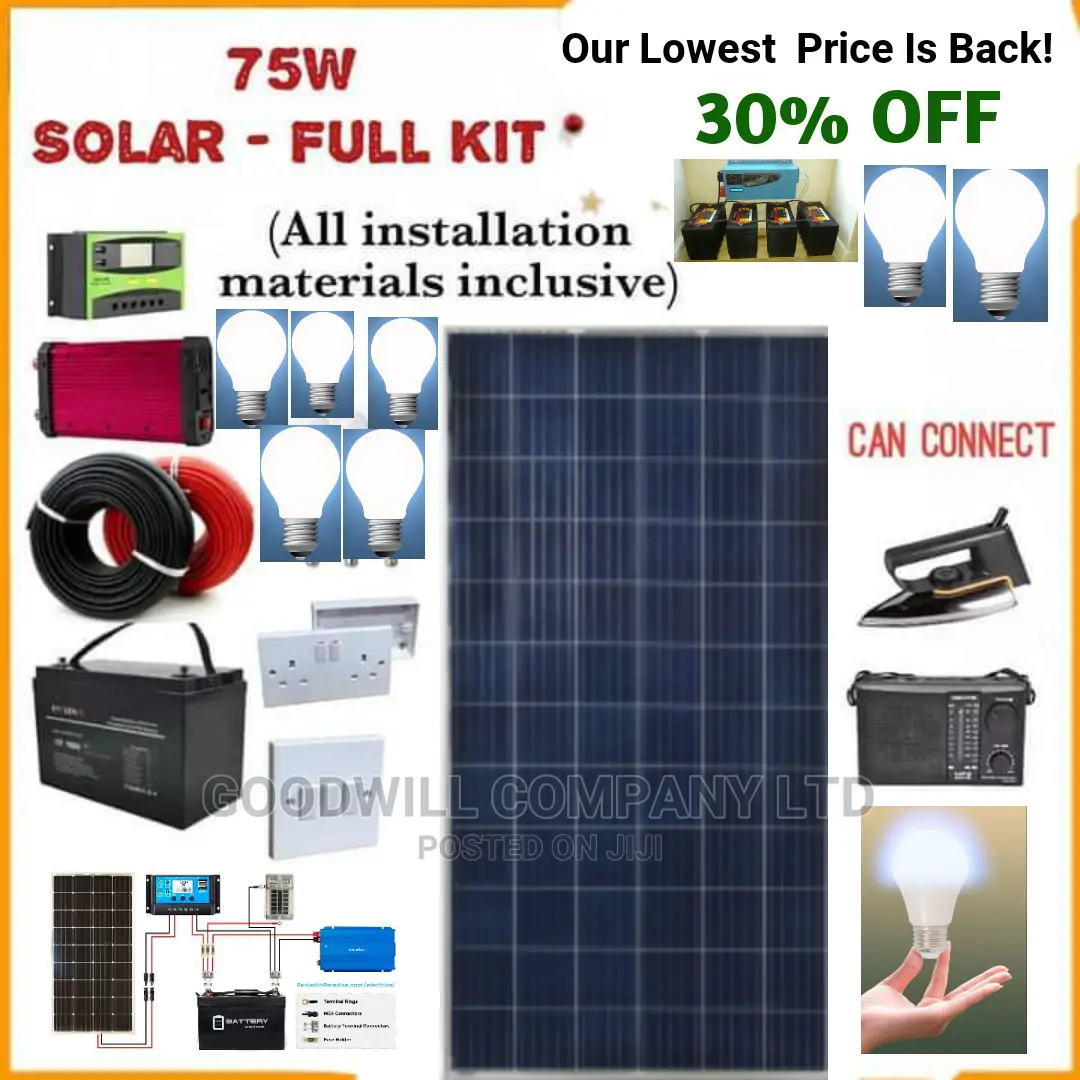 75w Solar System Full Kit