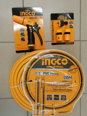 INGCO Heavy Duty 20m Hose Pipe Connector Spray Nozzle Combo