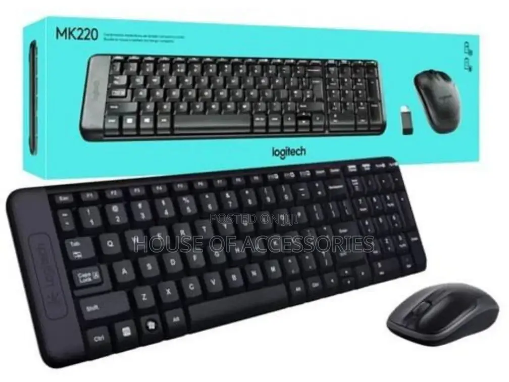 Original Logitech Mk220 Combo Keyboard With Wireless Mouse