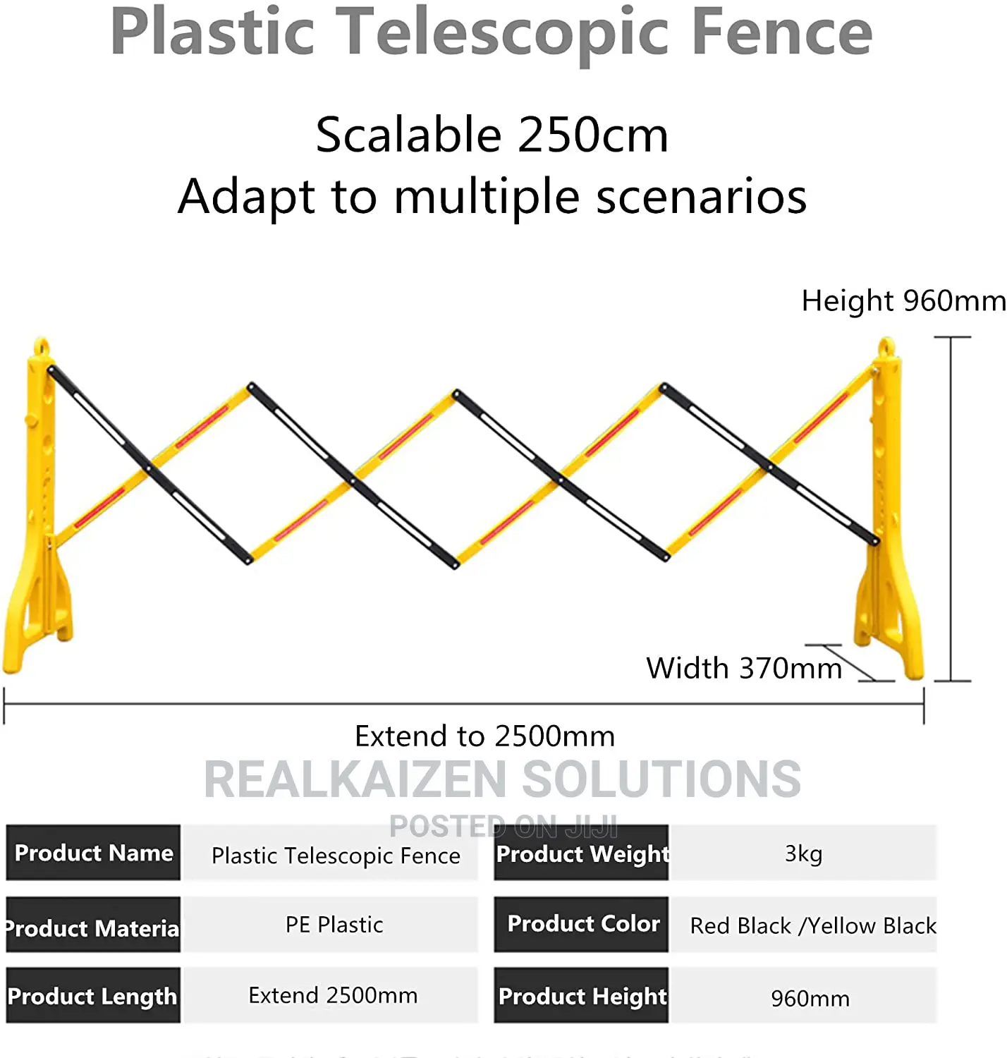 Mobile Fence Retractable Plastic Crowd Control Barrier 250cm