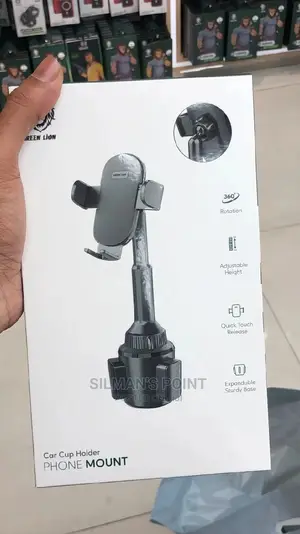 Green Car Cup Holder Phone Mount