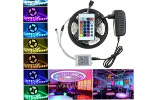 5M LED Strip Light SMD 5050 RGB+44 Key Remote+Power Adapter