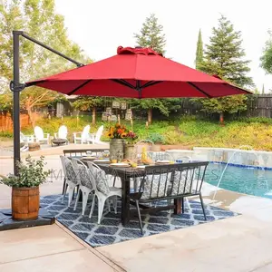 Deluxe Round 3meter Aluminum Frame Garden Parasol Umbrella