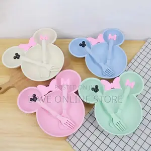 Baby Feeding Plate, With Fork And Spoon Set