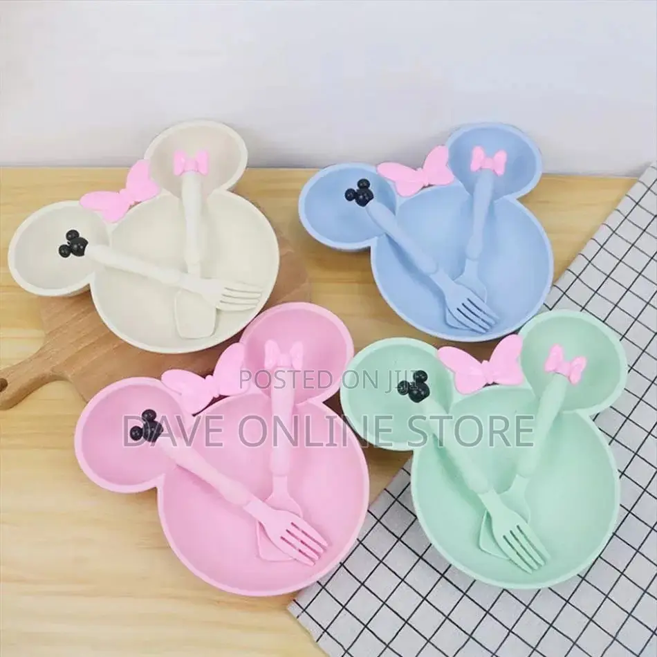 Baby Feeding Plate, With Fork And Spoon Set