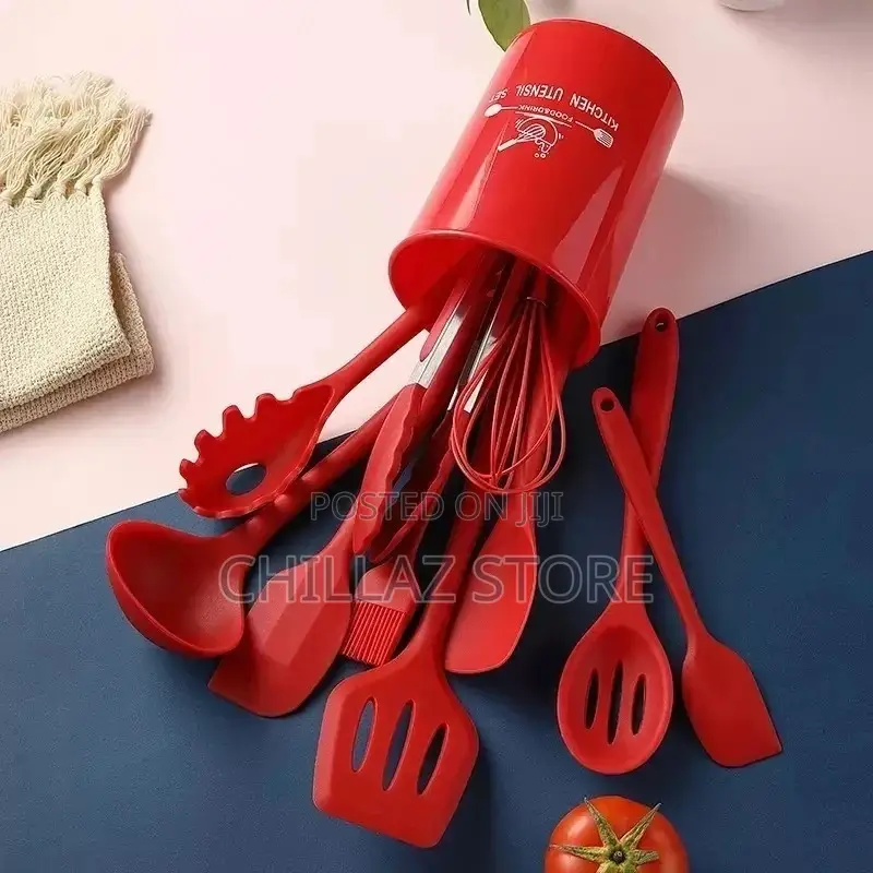 12pcs Wood Hand Silicone Kitchen Ware