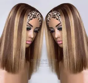 Highlight Wig Brazilian Straight Headband Wigs Bone
