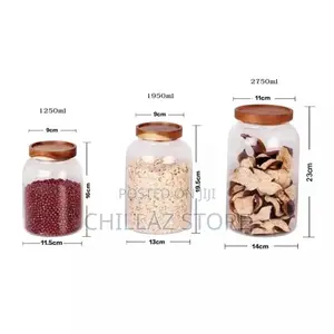 3pcs Glass Storage Jar