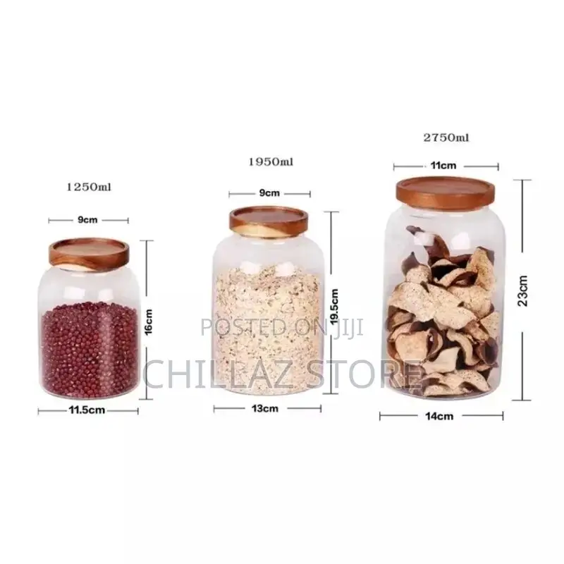 3pcs Glass Storage Jar