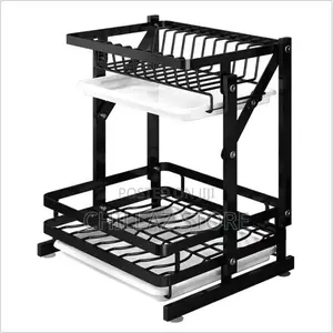 2tier Dish Rack With Spoon and Knife Pocket