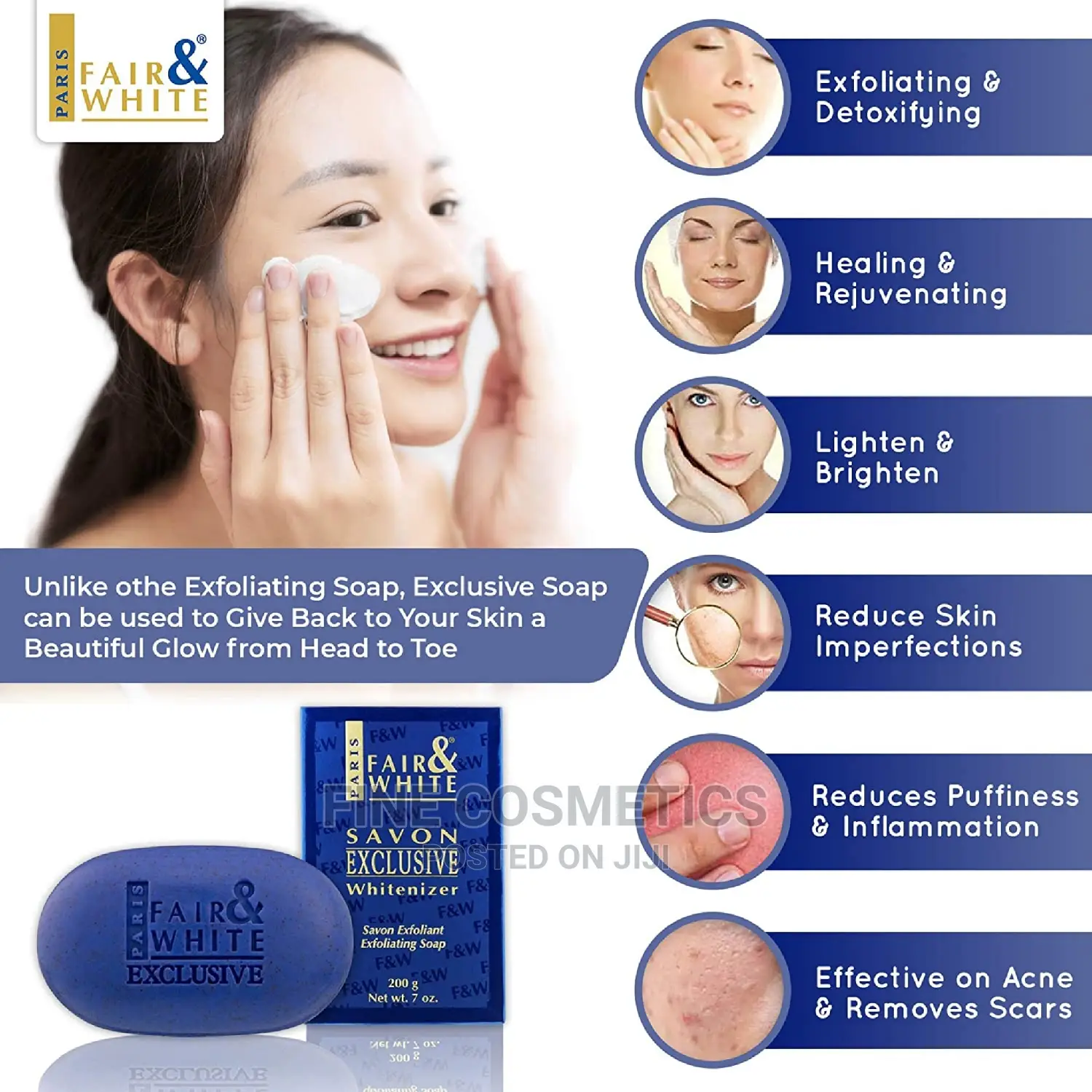 Fair and White Exclusive Exfoliating Moisturizing Bath Soap