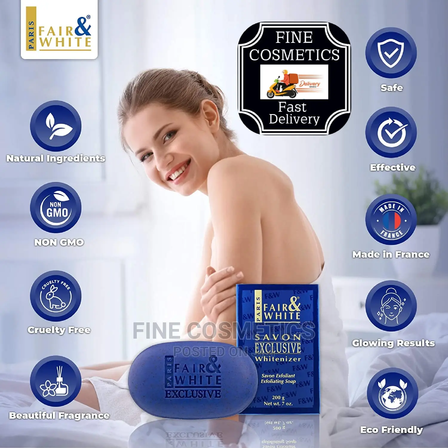 Fair and White Exclusive Exfoliating Moisturizing Bath Soap