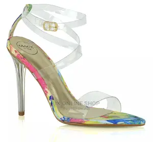 Womens High Heel Perspex Sandals Ladies Buckle Strap Clear