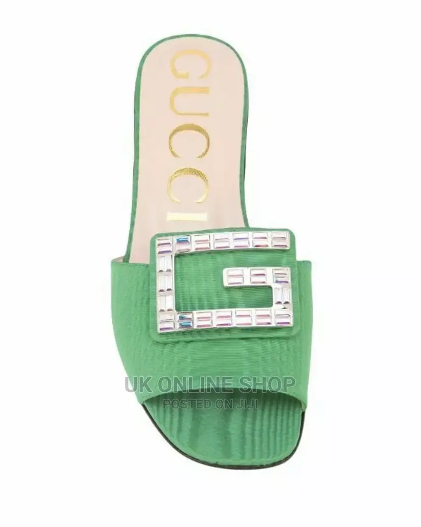 Gucci New Authentic Crystal Embellished Mules Size 36.5