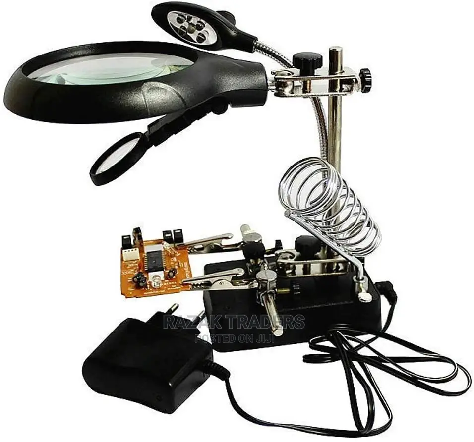 5LED Auxiliary Clip Magnifier With AC/DC Interchangeable