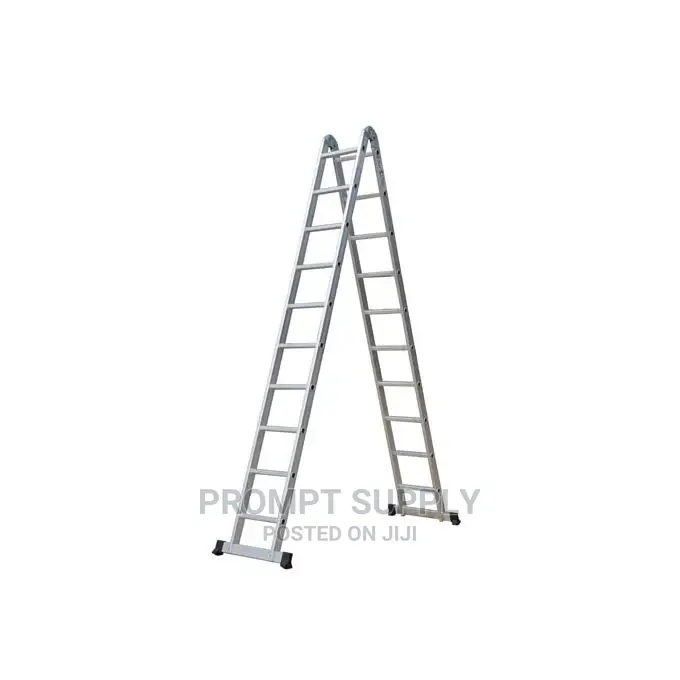 2X10 Aluminum Multipurpose Ladder With 2 Hinges-silver