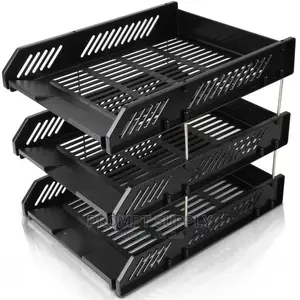 3 Layers Plastic Office Tray - Black