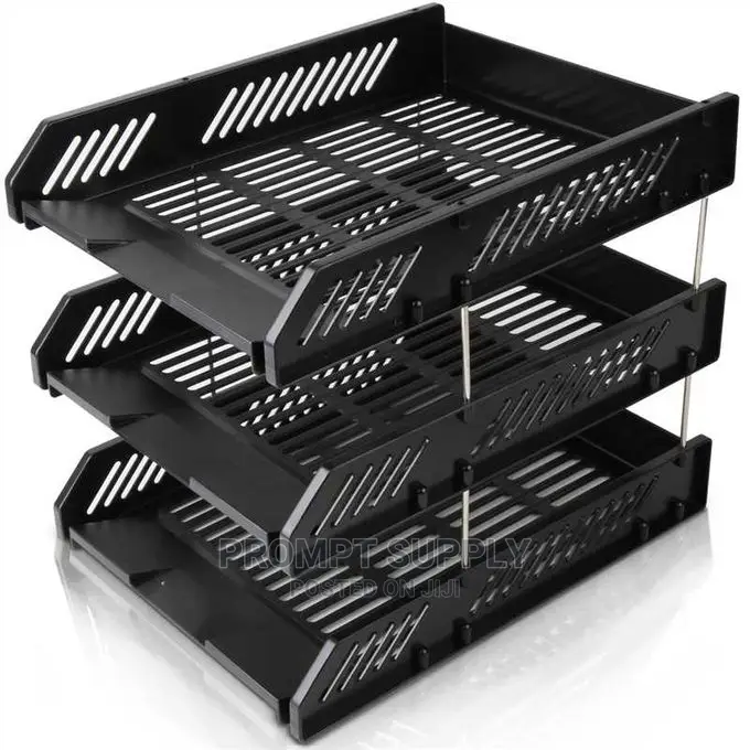 3 Layers Plastic Office Tray - Black