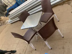 Set of Aluminum Table and 4 Chairs