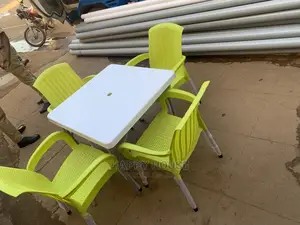 Set of Table and 4 Plastic Chairs