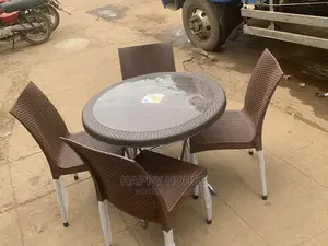 Set of Foldable Round Table and 4 Chairs