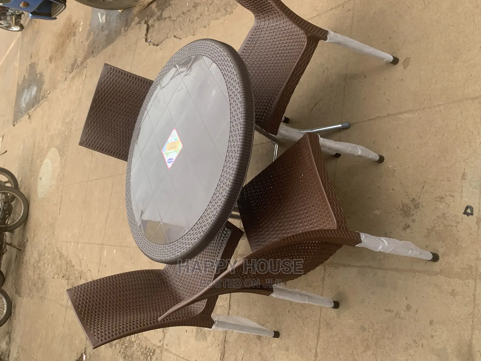 Set of Foldable Round Table and 4 Chairs
