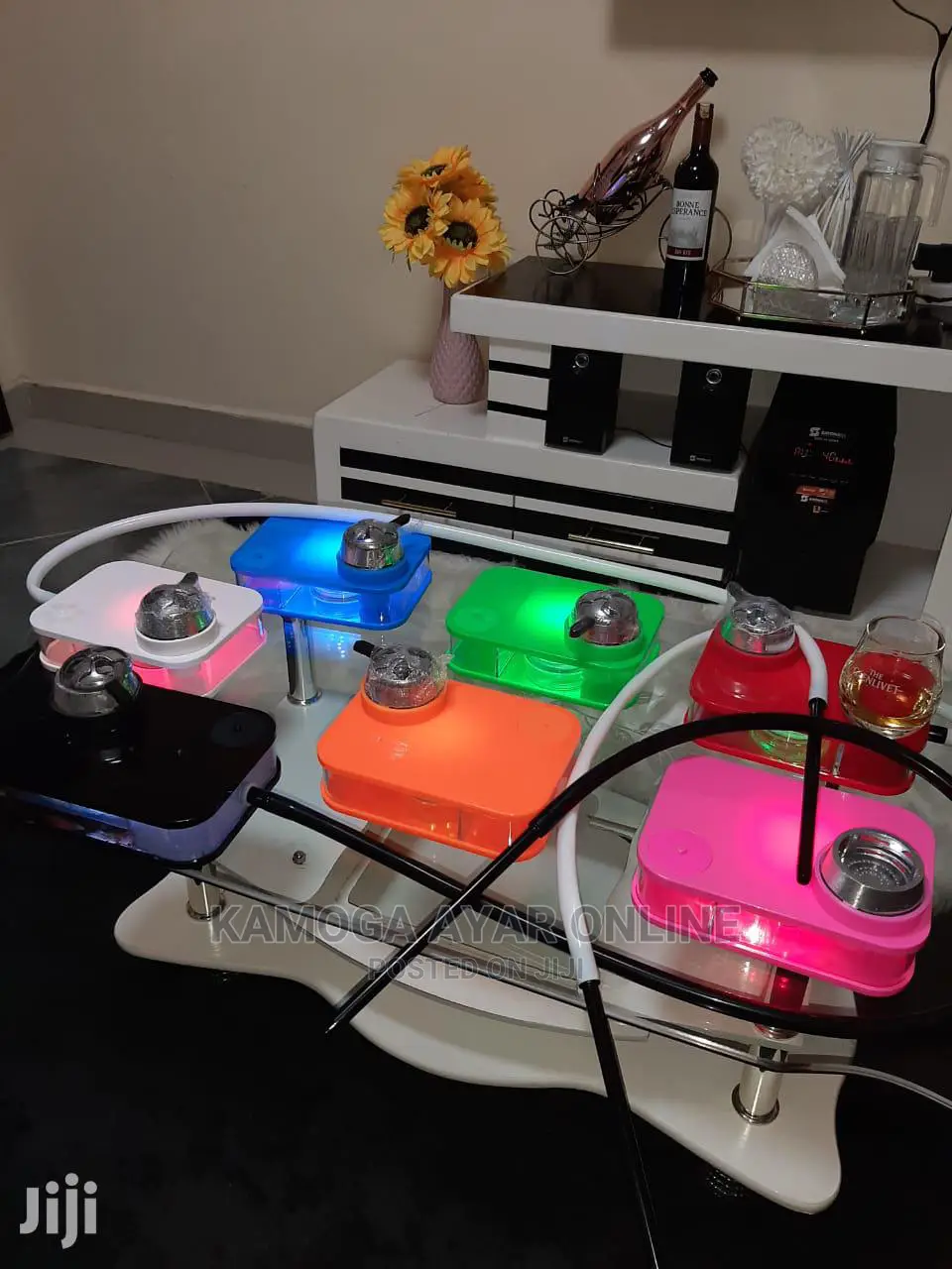 Cube Shisha Table Hookahs Pot. Rechargeable