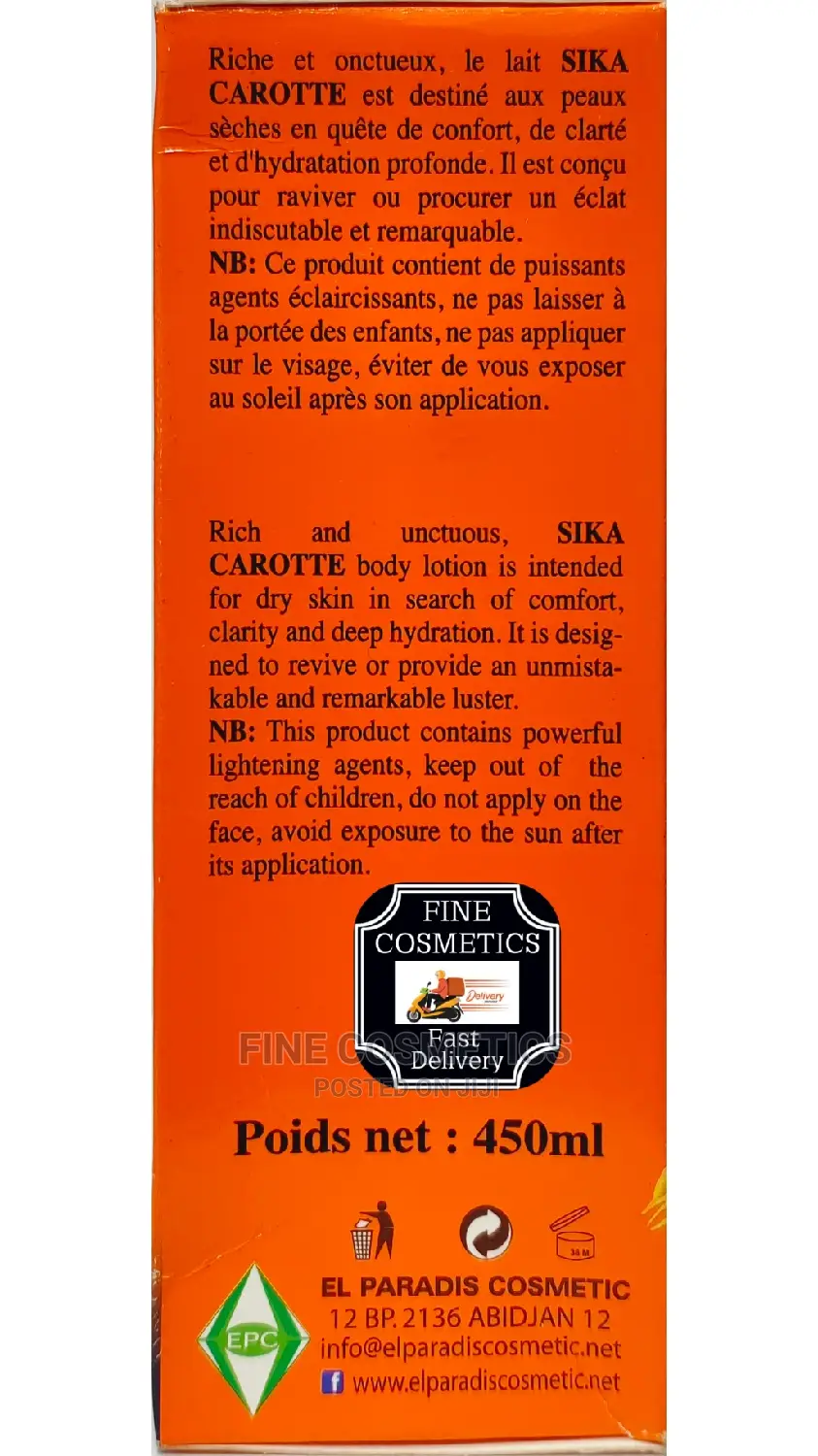 ORIGINAL Sika Gold American Formula Carrot Lightening Lotion
