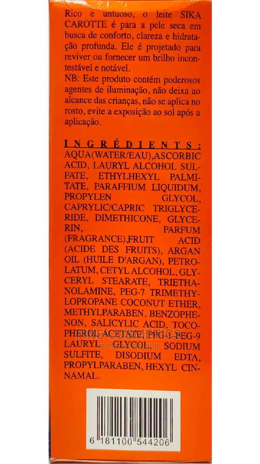 ORIGINAL Sika Gold American Formula Carrot Lightening Lotion