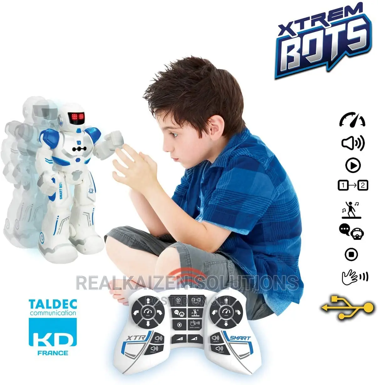 XTREME BOTS 50 Actions Hi-Tech Remote Control USB Robot