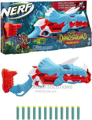 NERF Dinosquad Tricera-Blast Dart Blaster Gun