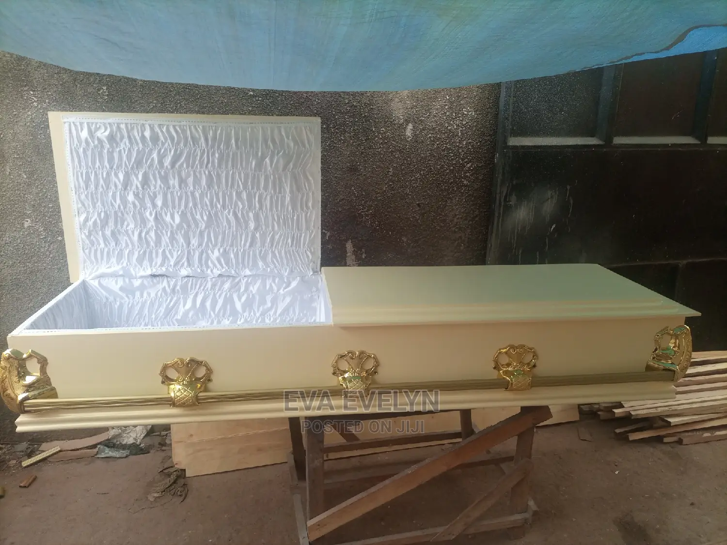 Coffins and Executive Uganda Casket Cream Flat