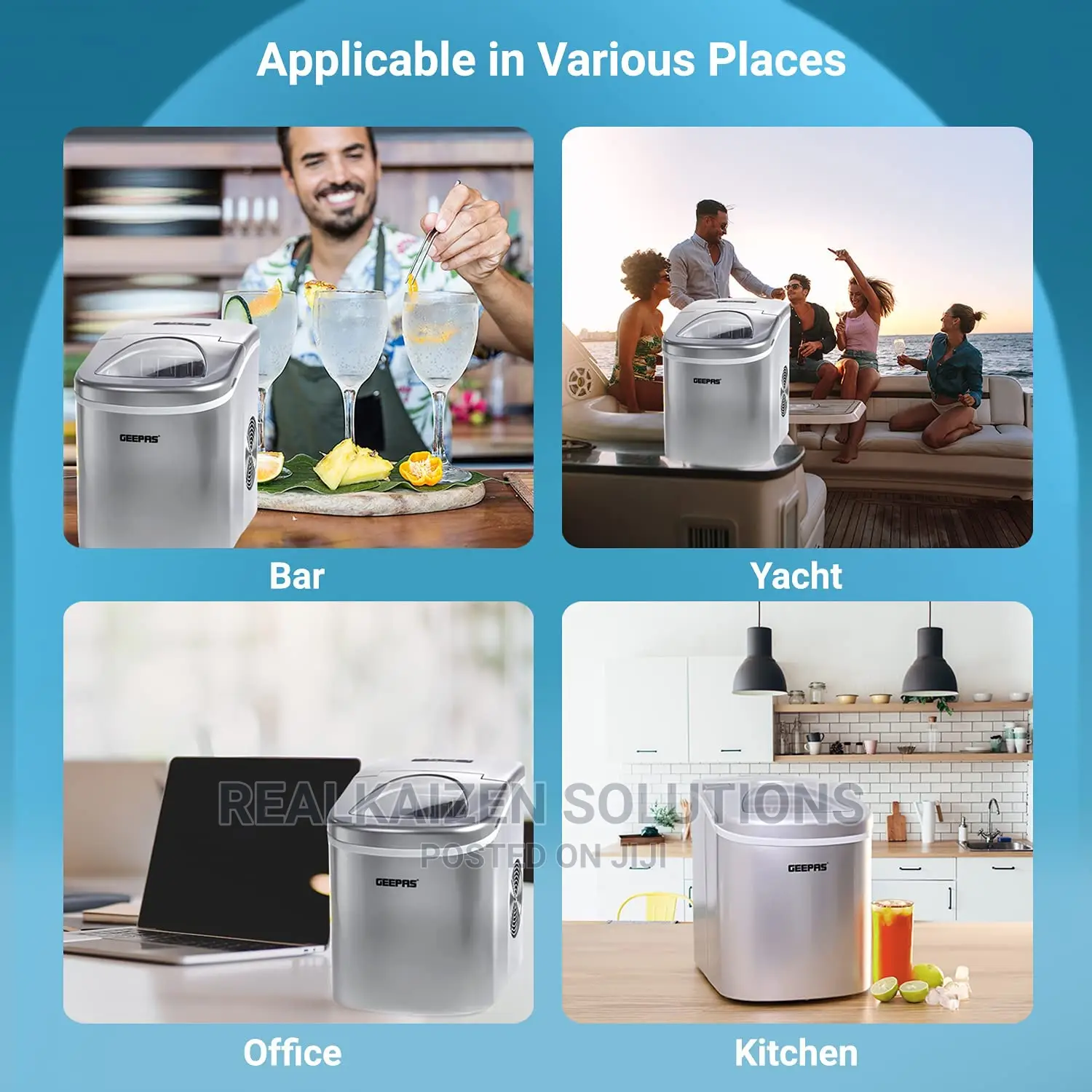 GEEPAS 12kg 2 Size Portable Automatic Silent Ice Cube Maker