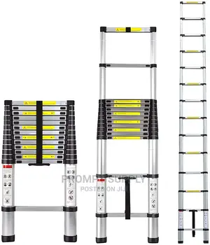 Aluminum Telescopic Extension Ladder 14 Steps -Silver