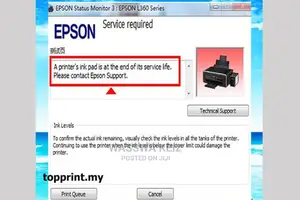 Epson Reseter Key of Red Blinking Lights