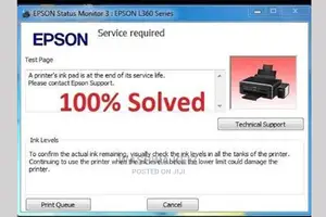 Epson Reseter Key of Red Blinking Lights