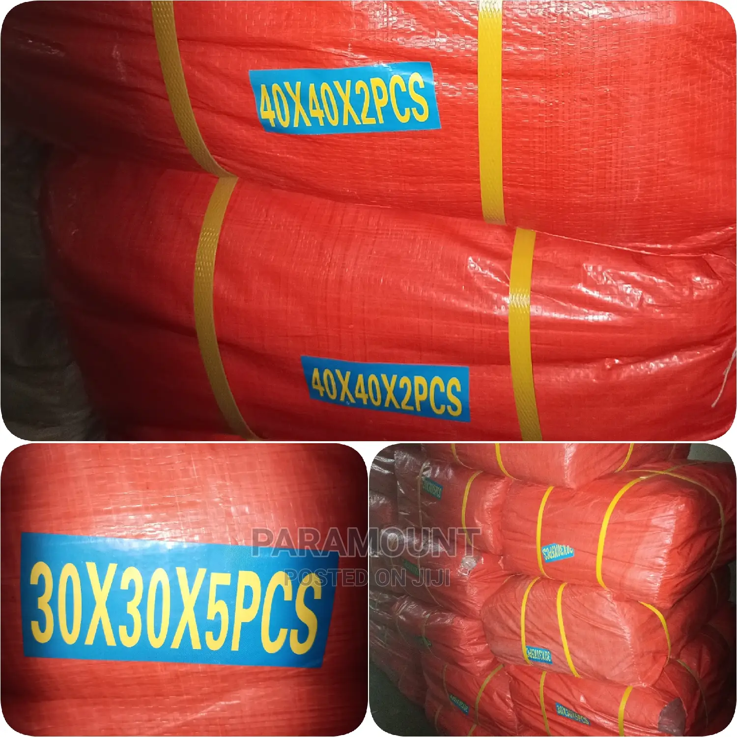 Orange Plain Tarpaulins (30ft X 30ft X5pcs)
