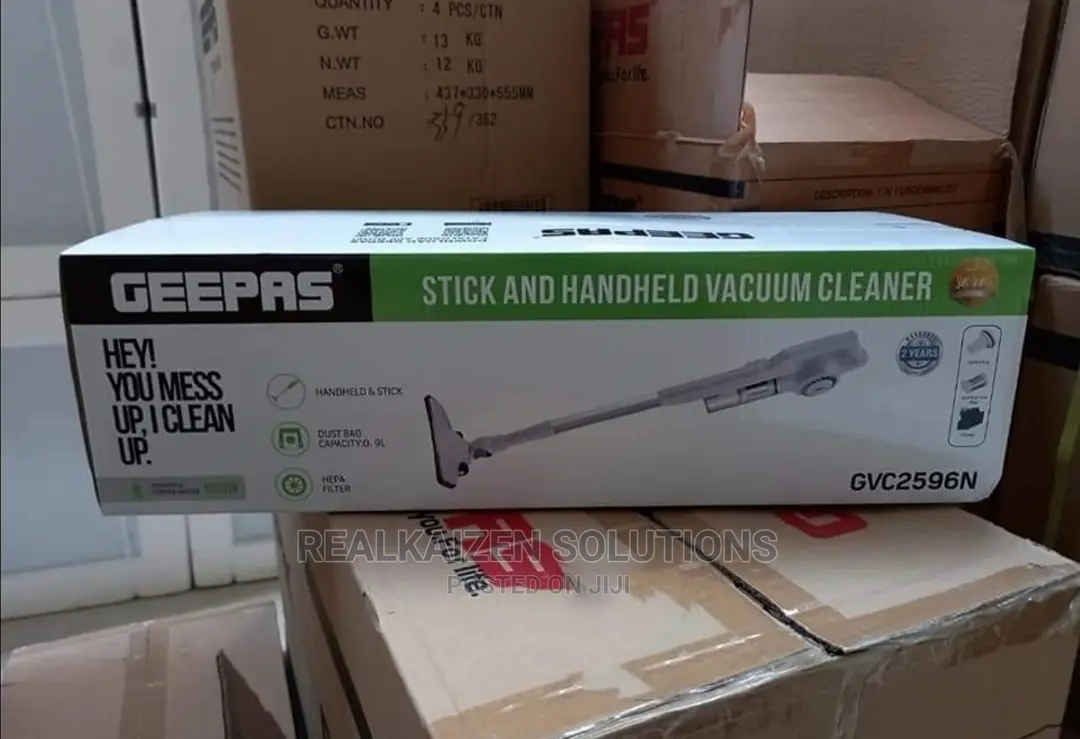 GEEPAS 2 in 1 Handheld Push Stick Vacuum Cleaner 600W