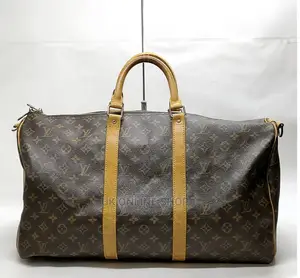 Louis Vuitton LV Boston Bag Keepall Bandouliere 50 Browns